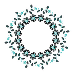 circular floral decorative frame vector illustration design