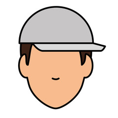 head worker with helmet vector illustration design