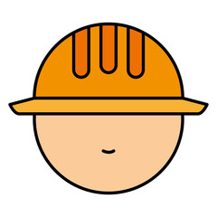 head worker with helmet vector illustration design