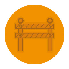 construction fence signal icon vector illustration design