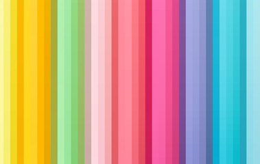 Colorful bright rolls of a paper arranged in a row