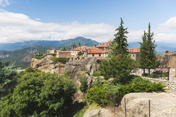 Fototapeta na wymiar Meteora, Agios Stefanos, St Stefan Monastery, Trikkala, Greece. UNESCO World Heritage Site, Trikala, Greece 