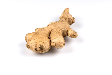 fresh ginger on white background