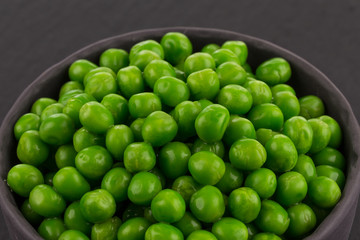 Bowl of green wet pea