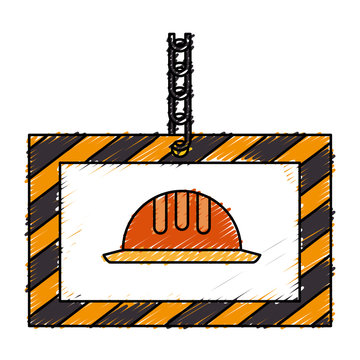 construction board hanging icon vector illustration design