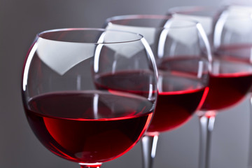 Glasses of red wine