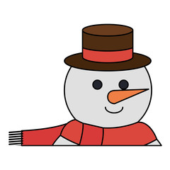 cute christmas snowman character vector illustration design