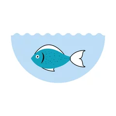 Tuinposter sea fish isolated icon vector illustration design © Gstudio