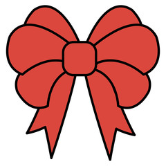 bown christmas decorative icon vector illustration design