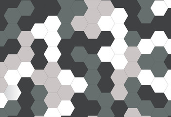 Vector of hexagon gray geometric camouflage background