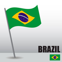 Fototapeta na wymiar Flag of the Brazil country