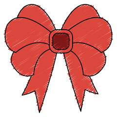 bown christmas decorative icon vector illustration design