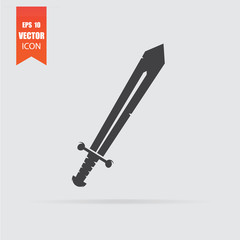 Obraz premium Sword icon in flat style isolated on grey background.
