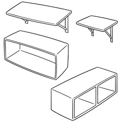 vector set of shelves