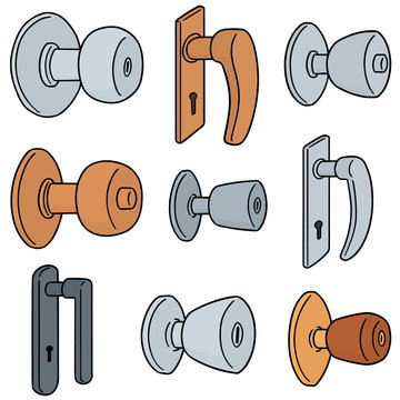 vector set of door knobs