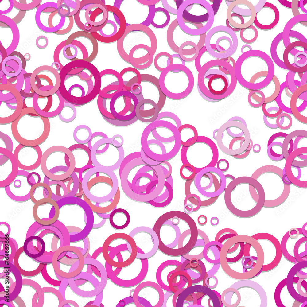 Poster repeating abstract circle background pattern - vector graphic from pink rings with shadow effect
