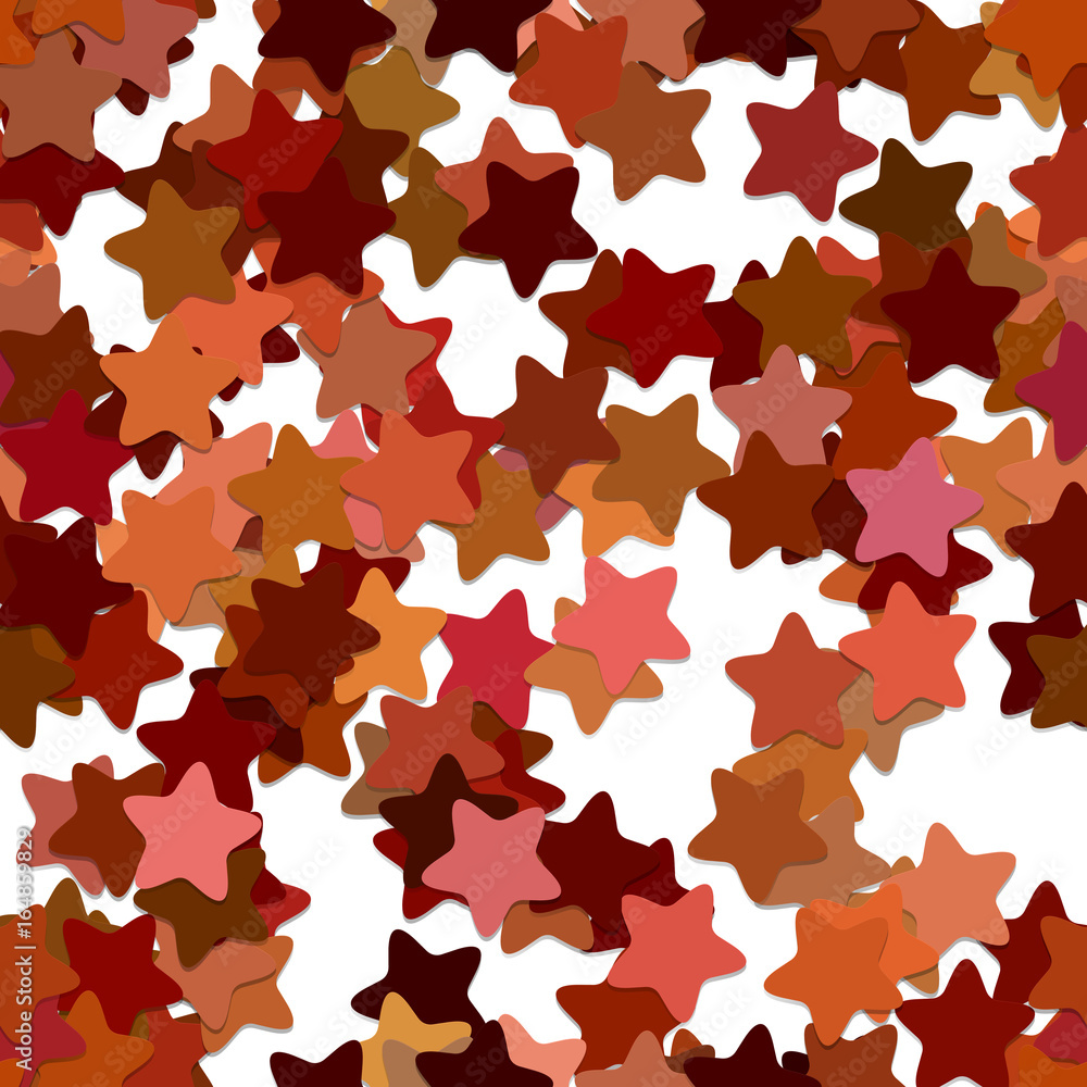Poster abstract seamless random star background pattern - vector design from rounded pentagram stars with s