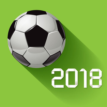 Soccer World Football Championship 2018 on a green background.