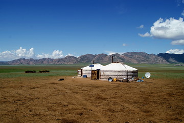 Paysage yourte, Mongolie