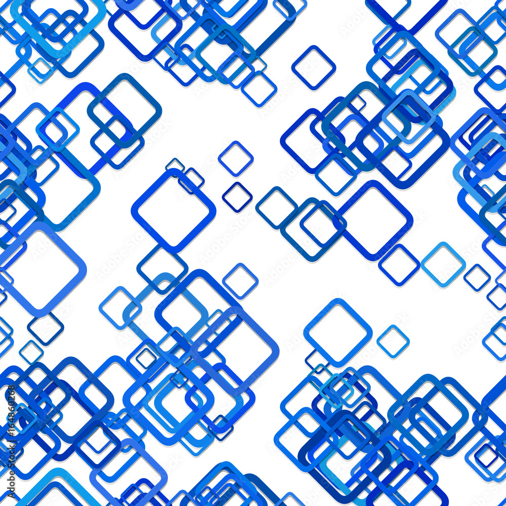 Poster blue seamless square pattern background - vector illustration from diagonal squares
