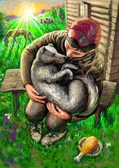 The dog and his master