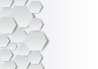 Abstract hexagons on white business background template