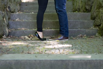 lovers by the stone stairs