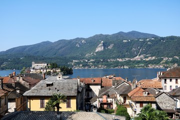 Fototapeta na wymiar Orta San Giulio at Lake Orta, Piedmont Italy 