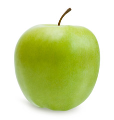 Green apple isolated over white with path