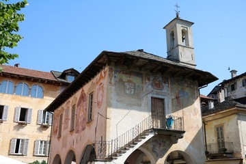 Palazzo della Comunità at Piazza Motta in Orta San Giulio, Lake Orta Italy 