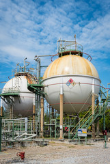 sphere gas storage in petrochemical plant