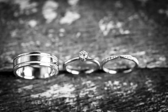 wedding rings, diamond engagement ring