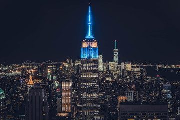 Fototapeta na wymiar Top of the Rock New York Night Skyline