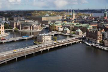 Fototapeta na wymiar Stockholm City TiltShift