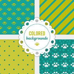 Set of vector seamless backgrounds for decoration. Multicolored patterns.