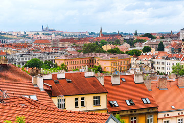 Fototapeta na wymiar Over the rooftops of Prague, Czech Republic