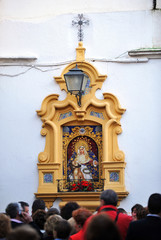 Obraz premium Retablo cerámico de la Virgen de la Piedad, Sevilla, Andalucía, España