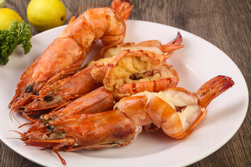 Grilled tiger prawn