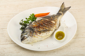 Grilled dorado fish