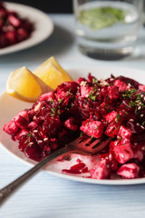 Beetroot salad with feta and lemon