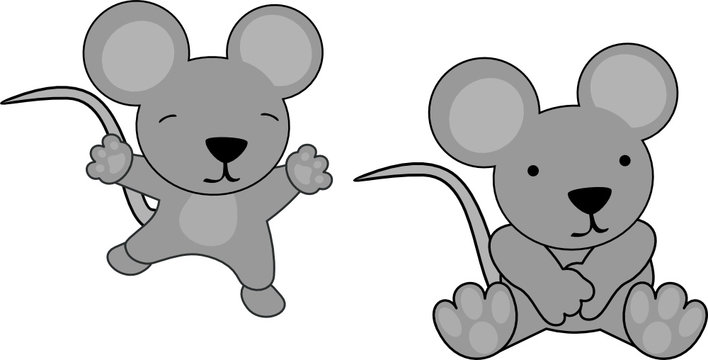 sweet baby mouse cartoon set in vector format very easy to edit