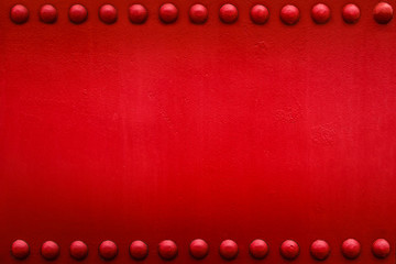 Riveted  industrial or emergency  plate. Metal background.
