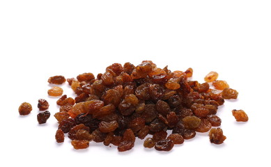 Obraz premium Pile of raisins isolated on white background
