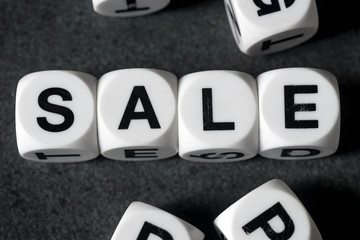 word sale on toy cubes