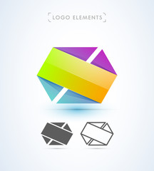 Vector abstract logo template set. Material design
