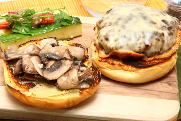 Gouda Cheeseburger and Summer Squash Slaw