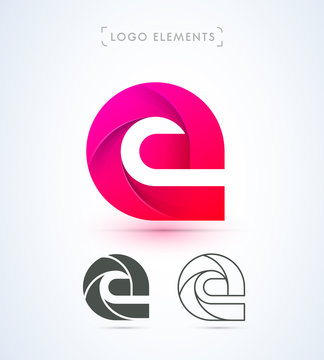 Vector abstract letter E logo template. Material design