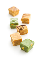 Colorful caramel candies.