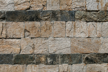 House stone wall facade surface closeup as background