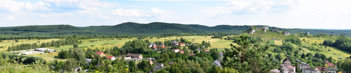 Fototapeta na wymiar Rezerwat Sokole Góry. Widok z zamku w Olsztynie k/ Częstochowy